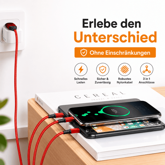 3 In 1 USB Schnellladekabel